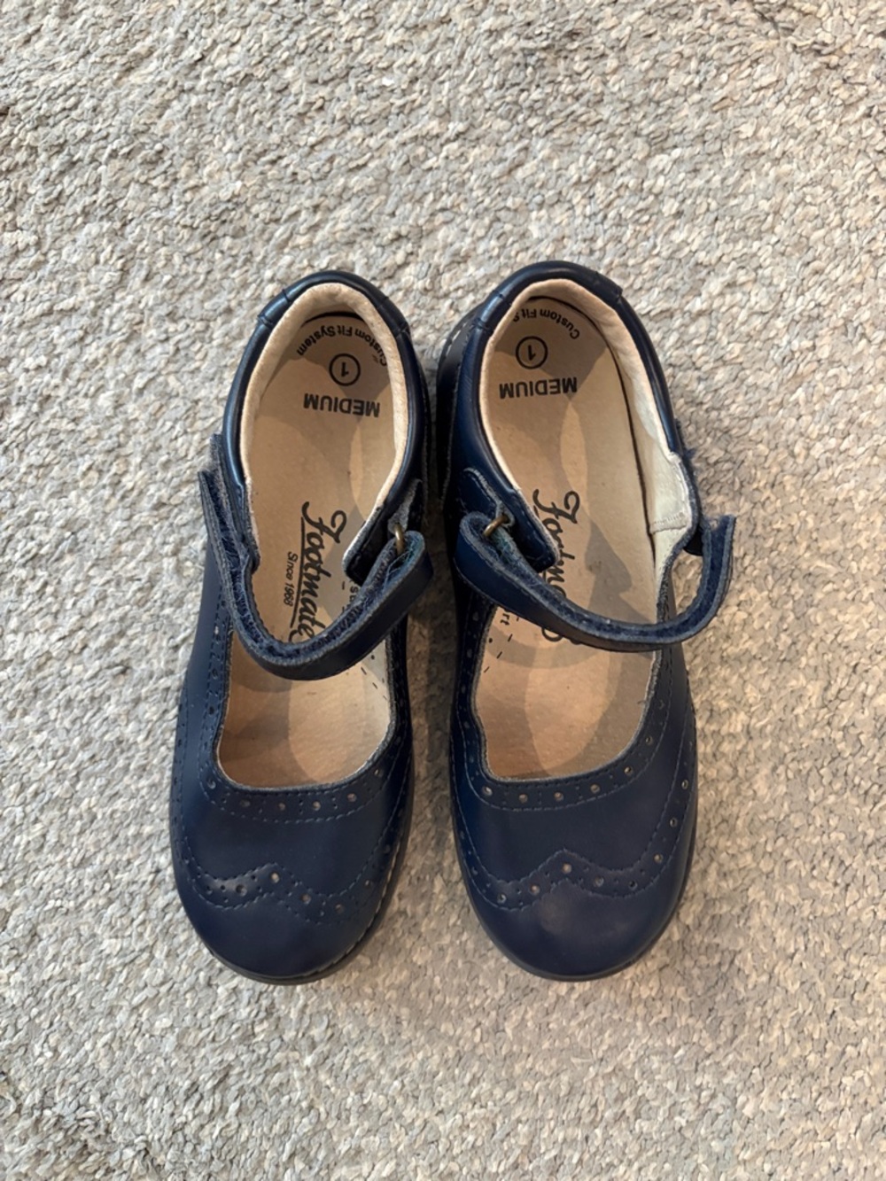 FootMates Navy Blue Mary Jane Girls Dress Shoes